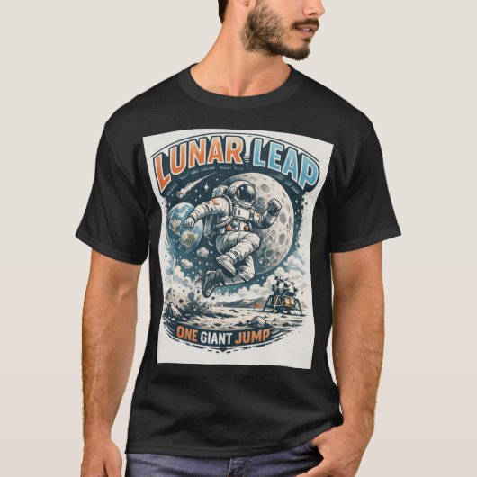 Moon Leap: Gravity Defying Astronaut T-shirt (Voorkant)