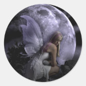 Moon Light Fairy Ronde Sticker (Voorkant)
