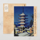Moon Light in Yasaka Pagoda Asano Takeji Briefkaart (Voorkant / Achterkant)