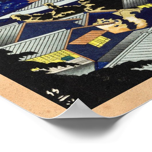 Moon Light in Yasaka Pagoda Asano Takeji Poster (Hoek)