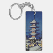 Moon Light in Yasaka Pagoda Asano Takeji Sleutelhanger (Voorkant Links)