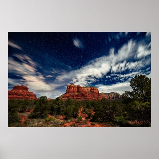 Moon Light over Sedona, Arizona Poster (Voorkant)