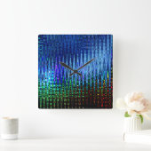 "Moon Lights"-blauwe abstracte klok (Huis)