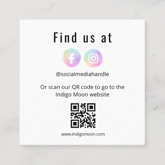 Moon Logo Candle Visitekaartjes (Achterkant)