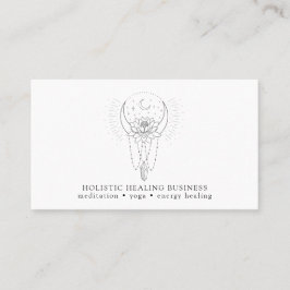 Moon Lotus Flower Crystal Energy Healing Visitekaartje