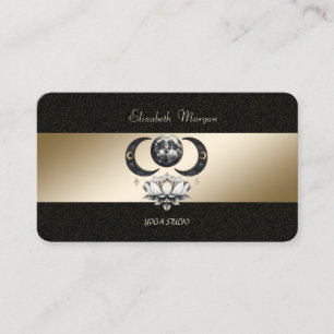 Moon Lotus Gold Black Yoga Studio Visitekaartje