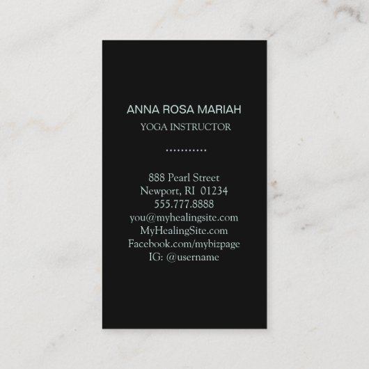 * Moon Lotus heilig symbool voor Nirvana Visitekaartje (Achterkant)