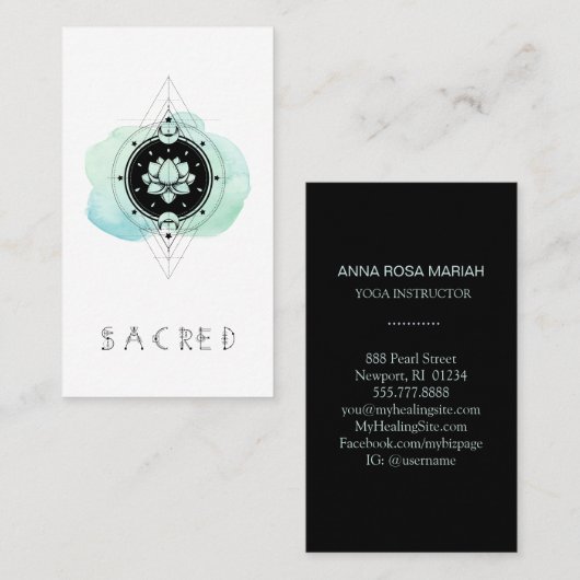 * Moon Lotus heilig symbool voor Nirvana Visitekaartje (Voorkant / Achterkant)