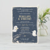 Moon Love Huwelijksuitnodiging Kaart (Staand voorkant)