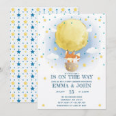 Moon luchtballon Baby shower Kaart (Voorkant / Achterkant)