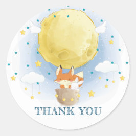 Moon Luchtballon Dank u Ronde Sticker