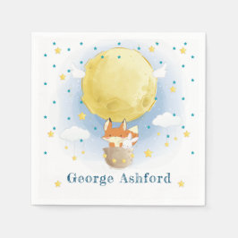 Moon luchtballon gepersonaliseerd servet
