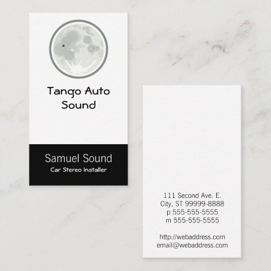 Moon Luna Tango Visitekaartje (Voorkant / Achterkant)