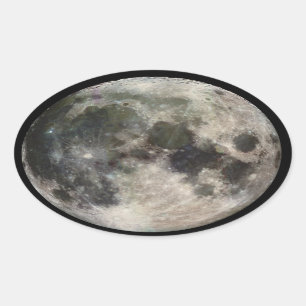 Moon Lunar Surface Foto Galileo Ovale Sticker