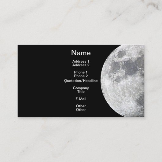 MOON Lunar Thema Visitekaartje (Voorkant)