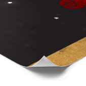 Moon Lunar Year of the Rabbit Black Red Gold Poster (Hoek)