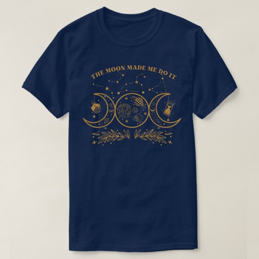 Moon Made Me Do It Messy Bun Witch Sunglasses T-shirt (Design voorkant)