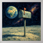 Moon Mailbox - Pastel Painterly Style Art Poster (Voorkant)