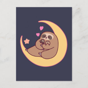 Moon Mama Sloth en Babies Briefkaart