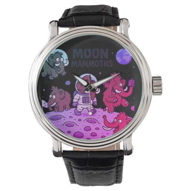 MOON MAMMOTHS grappig Horloge (Voorkant)