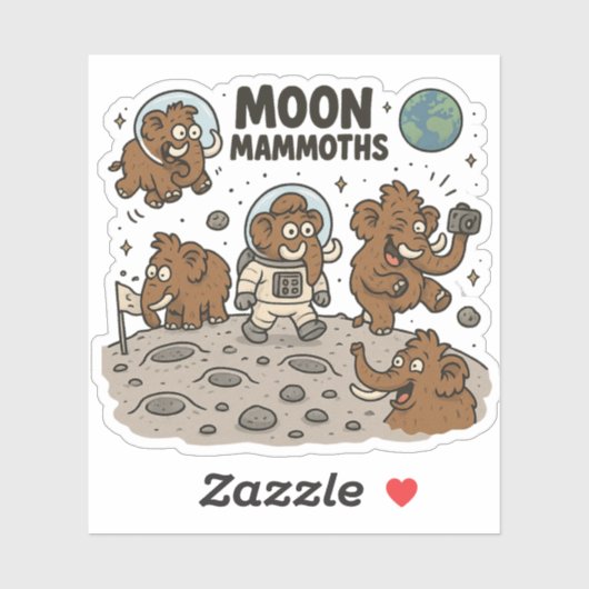 MOON MAMMOTHS grappig Sticker (Vel)