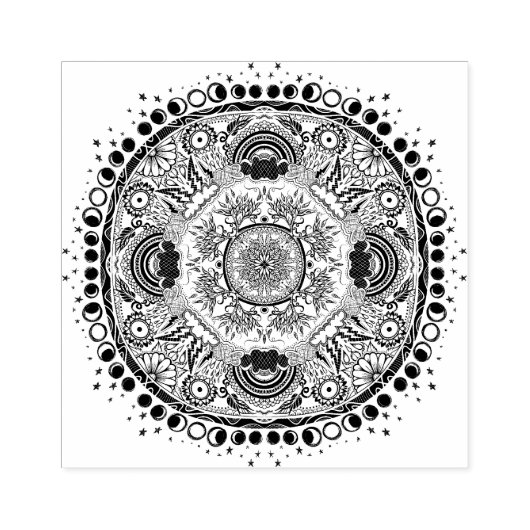 Moon Mandala MoonChild Yoga Rubberstempel (Afrduk)
