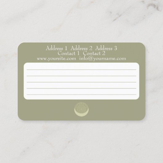 Moon Mandala - Visitekaartje (Achterkant)