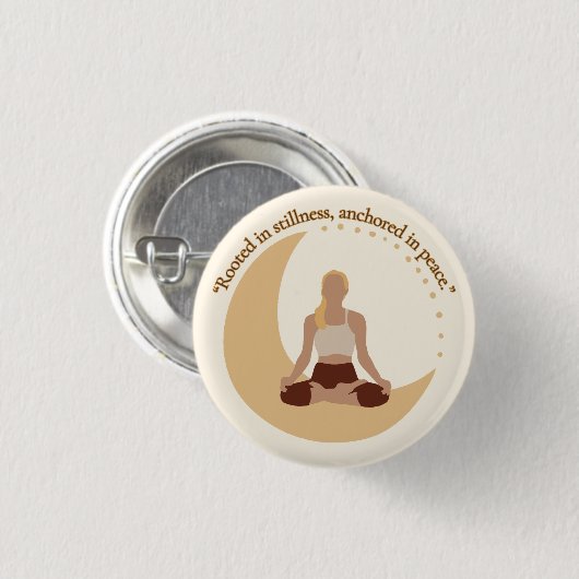 Moon Meditation – Celestial Wellness  Ronde Button 3,2 Cm (Voorkant /achterkant)