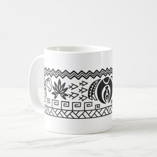 Moon meditation Polynesiaanse tattoo mok (Voorkant links)