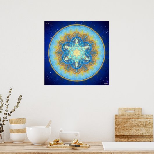 Moon Merkaba Mandala Poster (Keuken)