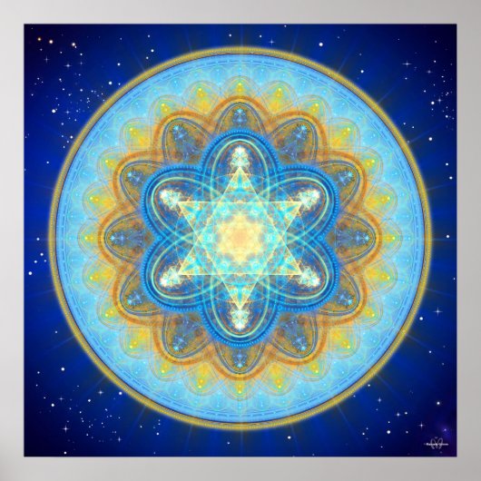 Moon Merkaba Mandala Poster (Voorkant)