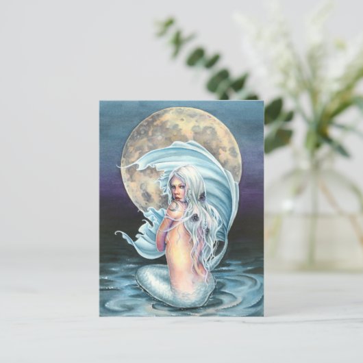 Moon Mermaid Briefkaart (Staand voorkant)
