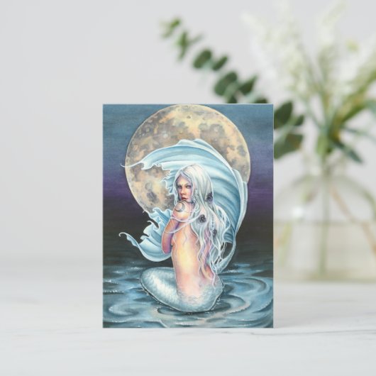 Moon Mermaid Briefkaart (Staand voorkant)
