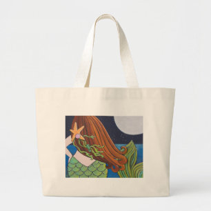 Moon Mermaid Grote Tote Bag