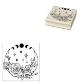 Moon met drijvende halve maan met bewegingsfasen rubberstempel (Gestempeld)