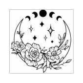 Moon met drijvende halve maan met bewegingsfasen rubberstempel (Afrduk)