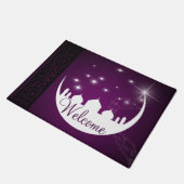 Moon met een ondoorzichtige Silhouette Welkomstdeu Deurmat (Schuin)