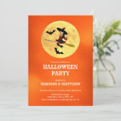 Moon met heks en katten kaart (Staand voorkant)