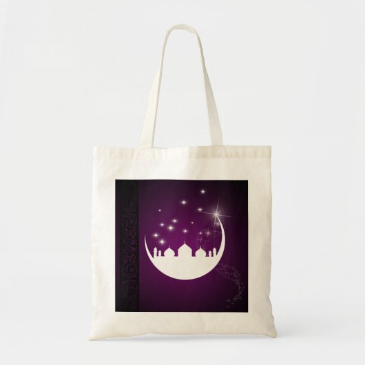 Moon met Mosque Silhouette - BegrotingsTas Tote Bag (Voorkant)