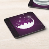 Moon met Mosque Silhouette Drankjes Onderzetter (Linkerzijde)