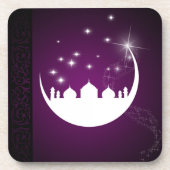 Moon met Mosque Silhouette Drankjes Onderzetter (Voorkant)