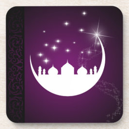 Moon met Mosque Silhouette Drankjes Onderzetter
