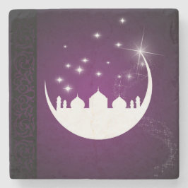 Moon met Mosque Silhouette - Steen Onderzetter