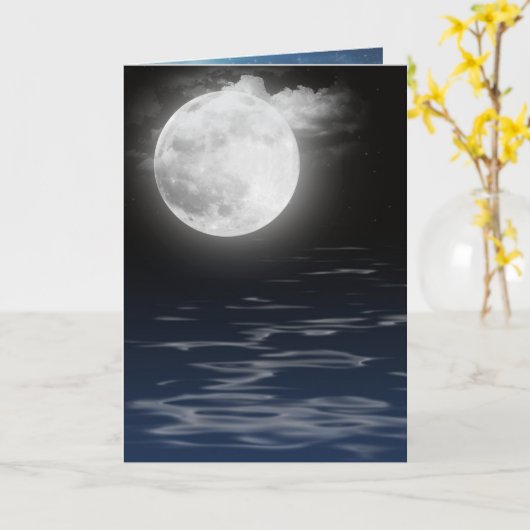 Moon met waterreflectie kaart (Gele Bloem)