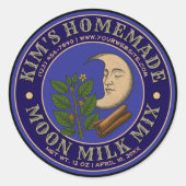Moon Milk Label Sjabloon (Voorkant)