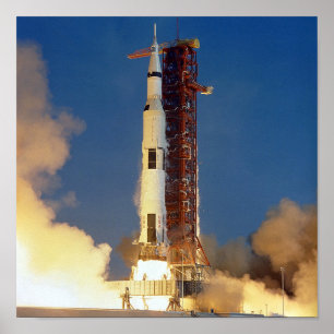 Moon Mission Spacecraft Ground Uitzicht Poster