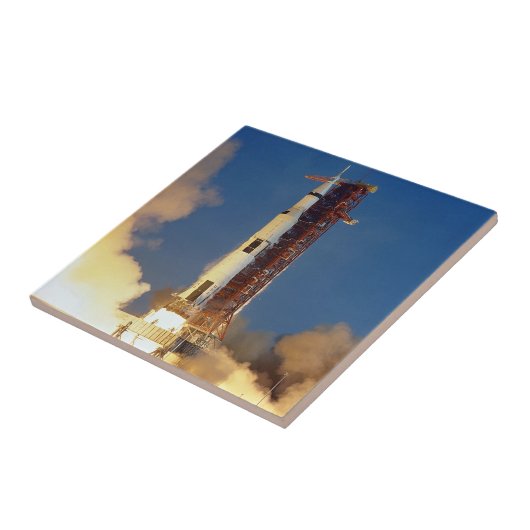 Moon Mission Spacecraft Ground Uitzicht Tegeltje (Zijkant)