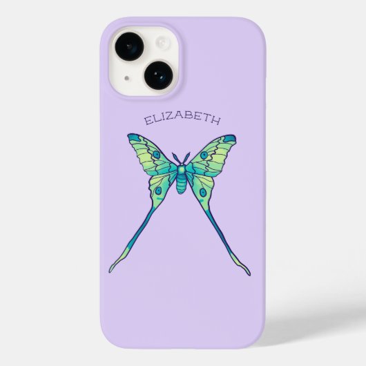 Moon Moth Magic - Paarse Vlinder Liefhebber Art Case-Mate iPhone Case (Achterkant)