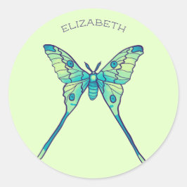 Moon Moth Magic - Vlinder Lover Art Ronde Sticker