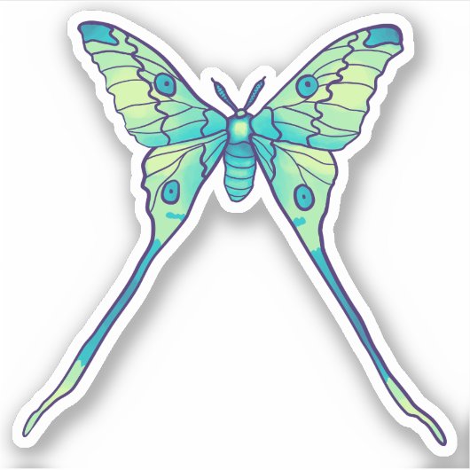 Moon Moth Magic - Vlinder Lover Art Sticker (Voorkant)